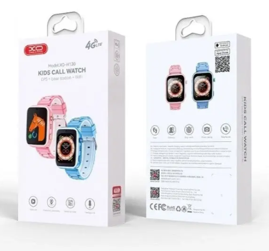 Дитячий смарт годинник XO H130 4G GPS WiFi Рожевий WW-2403-12 фото