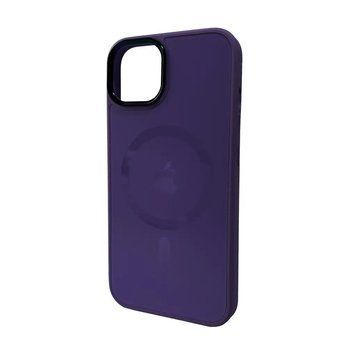 Чохол для Iphone 14 /Glass matte lens with Magsafe deep purple 4833 фото