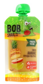 Пюре фруктове Bob Snail Fruits To Go Смузі Ананас-Груша-Яблоко, пастеризоване, 120 г ss-1331-379 фото