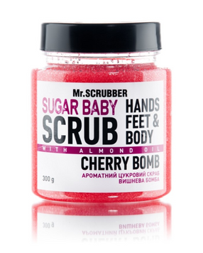 Цукровий скраб для тіла "Cherry Bomb" Mr.Scrubber Shugar Baby Hands Feet & Body Scrub 300g MS-1507-23 фото