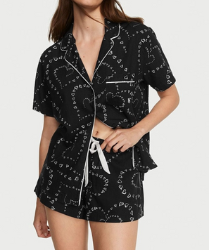Фланелева піжама Victoria's Secret Flannel Short Pajama Set Black XS PP-1803-60 фото