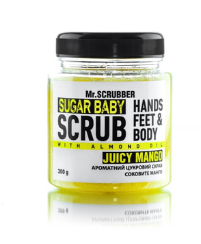 Цукрровий скраб для тіла "Juicy Mango" Mr.Scrubber Sugar Baby Hands Feet & Body Scrub 300g MS-1507-24 фото