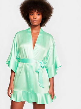 Халат Victoria&rsquo;s Secret Satin Flounce Robe Light Green XS\S PP-1803-141 фото