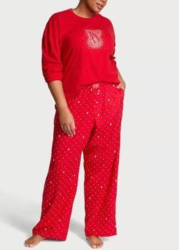 Піжама Flannel червона Long-Sleeve Tee-Jama Set Lipstick M 2999 фото