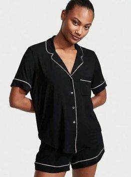Піжама Victoria's Secret (сорочка + шорти) Modal Short PJ Set Чорна XXL 5237 фото
