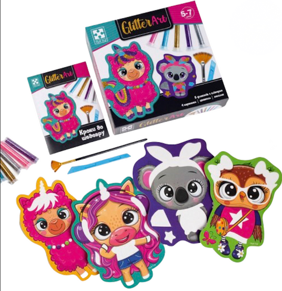 Набір для творчості Vladi Toys Glitter Art. Блискучі звірята ww-2403-122 фото