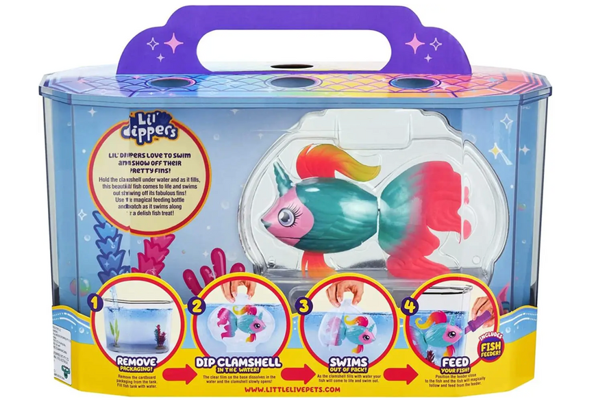 Іграшкова рибка з акваріумом Little Live Pets Lil' Dippers Fantasea ww-2403-125 фото