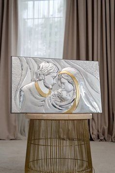 Срібна ікона Свята Родина (LE 4656 ORO) 35*55 см 5375 фото