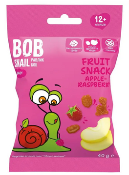 Натуральні снеки для дітей Bob Snail Яблуко та малина 40 г ss-1331-345 фото