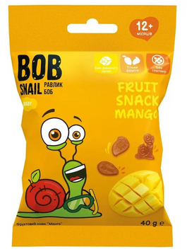 Натуральні снеки для дітей Bob Snail Манго 40 г ss-1331-346 фото