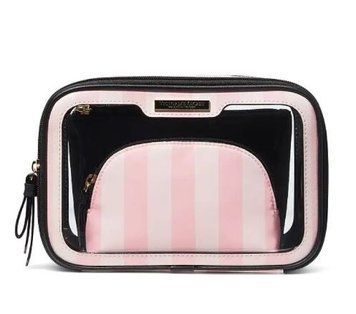 Косметичка 3в1 Victoria's Secret Beauty Bag Pink Stripe 2359 фото